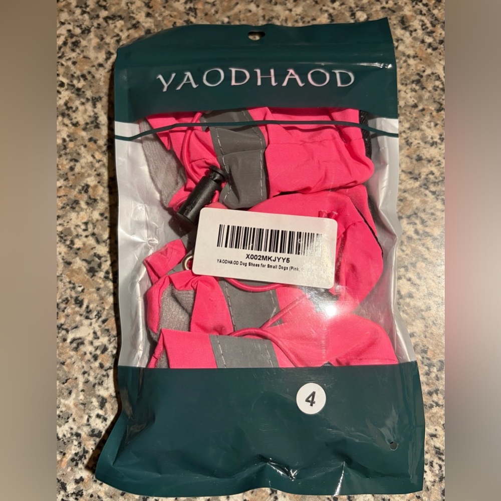 🆕 YAODHAOD Dog Shoes Small Dogs Puppy Dog Boots & Paw Protector Pink Size 4